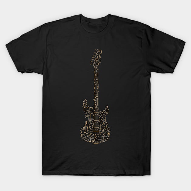 Gold guitar T-Shirt by INDONESIA68